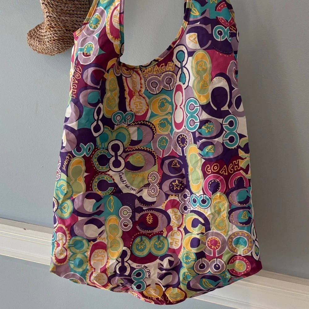 COACH poppy Glam Colorful Patterned Women's Bag Packable - Picture 5 of 7